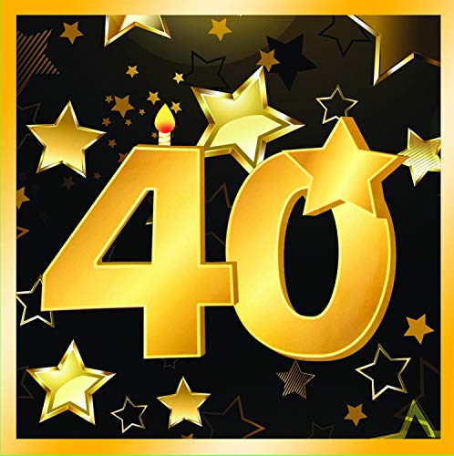 Serviettes de table 40 ans pour décoration anniversaire chic