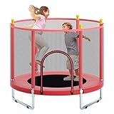 KUNBIGO Trampolines para Niños de 1.40 Metros Diametro Resortes Reforzados, Lona de Alto Impacto, Postes Acolchados y Red...