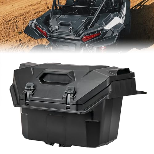 KEMIMOTO 2024/2025/2026 XP 1000 Rear Cargo Box 55QT Compatible with 2024/2025/2026 Polaris RZR XP 1000/4 Storage UTV Rear Bed Box Polypropylene Two Lockable Latches Replace 2884525 by KEMIMOTO - Used condition - US$128.96