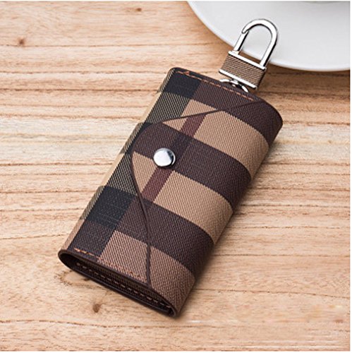 Women Men Leather Car Key Chain Card Holder Money Wallet Pouch Case 6 keys Organizer Bag Case 5