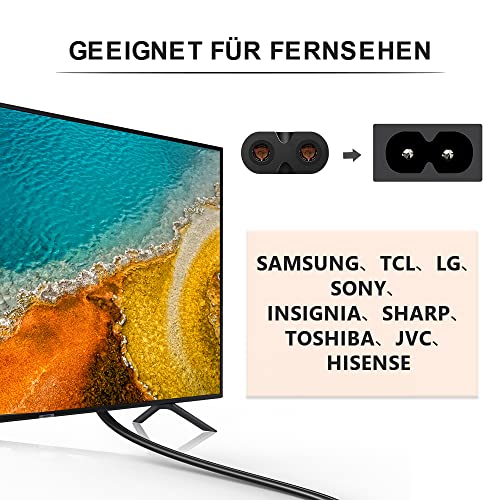 BICMICE 3M kabel zasilający kabel zasilający kabel wtyczka typu C wtyczka euro na gniazdo C7 przewód sieciowy euro kabel sieciowy do małych urządzeń Euro 8 TV Blu-Ray AGD zasilacze - czarny