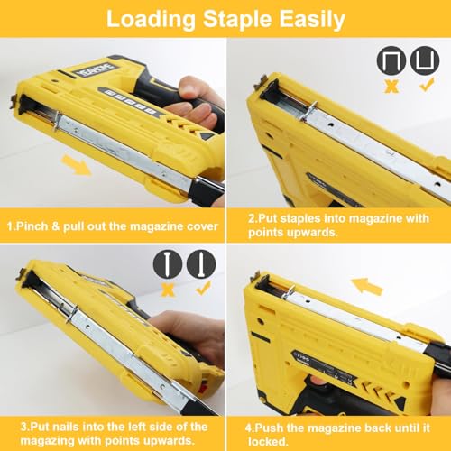 image for YEAHOME Electric Staple Gun, 5 in 1 Cordless Staple Gun for Upholstery