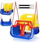 Ollewiellan Babyschommel 3-in-1 kinderschommel, babyzitje, afneembaar, in hoogte verstelbaar, meegroeiende kinderschommel voor buiten en binnen, belastbaar tot 50 kg