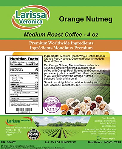 Café en grano tostado medio con naranja y nuez moscada 113 g miniatura 2