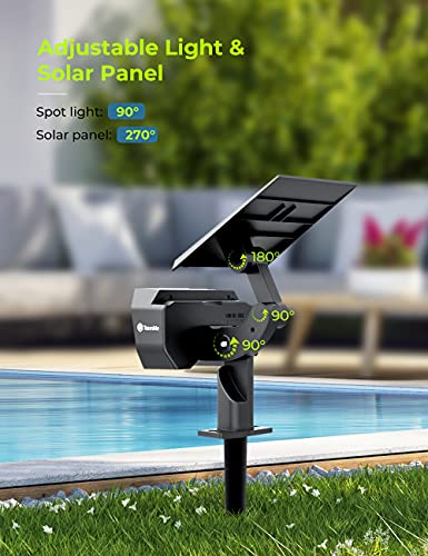 TeamMe 35 LEDs solares para ambientes externos, luzes de paisagem 2 em 1 atualizadas alimentadas por