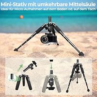 Rollei Compact Traveler Mini M1 Ministativ 49cm aus Aluminium Schwarz – Ansicht 5