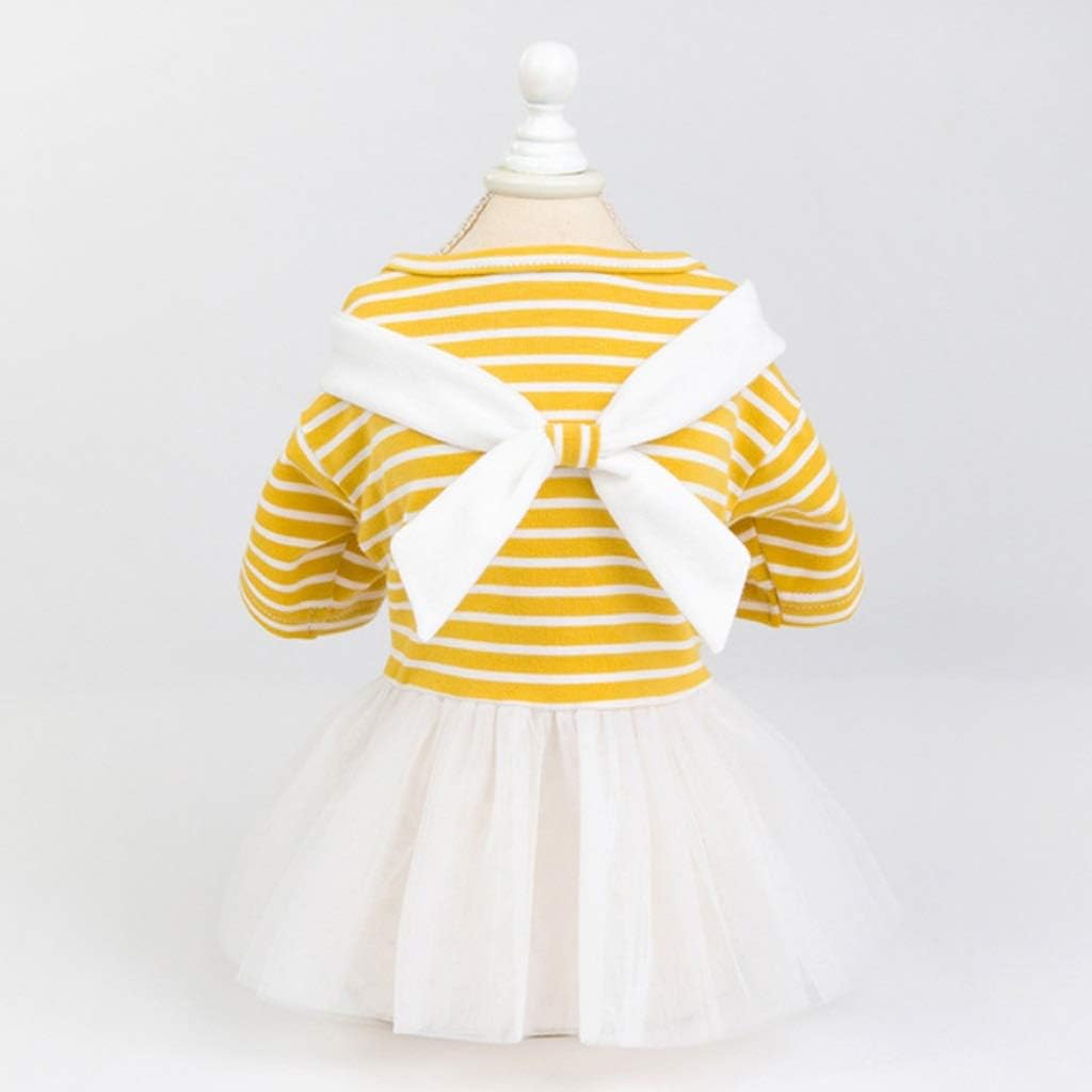 Summer Pet Clothes Dot Dog Dress for Dogs Skirt Summer Princess Dog Wedding Dresses York Clothes for Dogs Skirts Pet Cats Dress (Color : Blue Size : Small) (Yellow X)