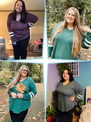Rosriss Plus Size Womens Tops 1X Casual Color Block Tunics Oversized Shirts Green 16W #TOP3