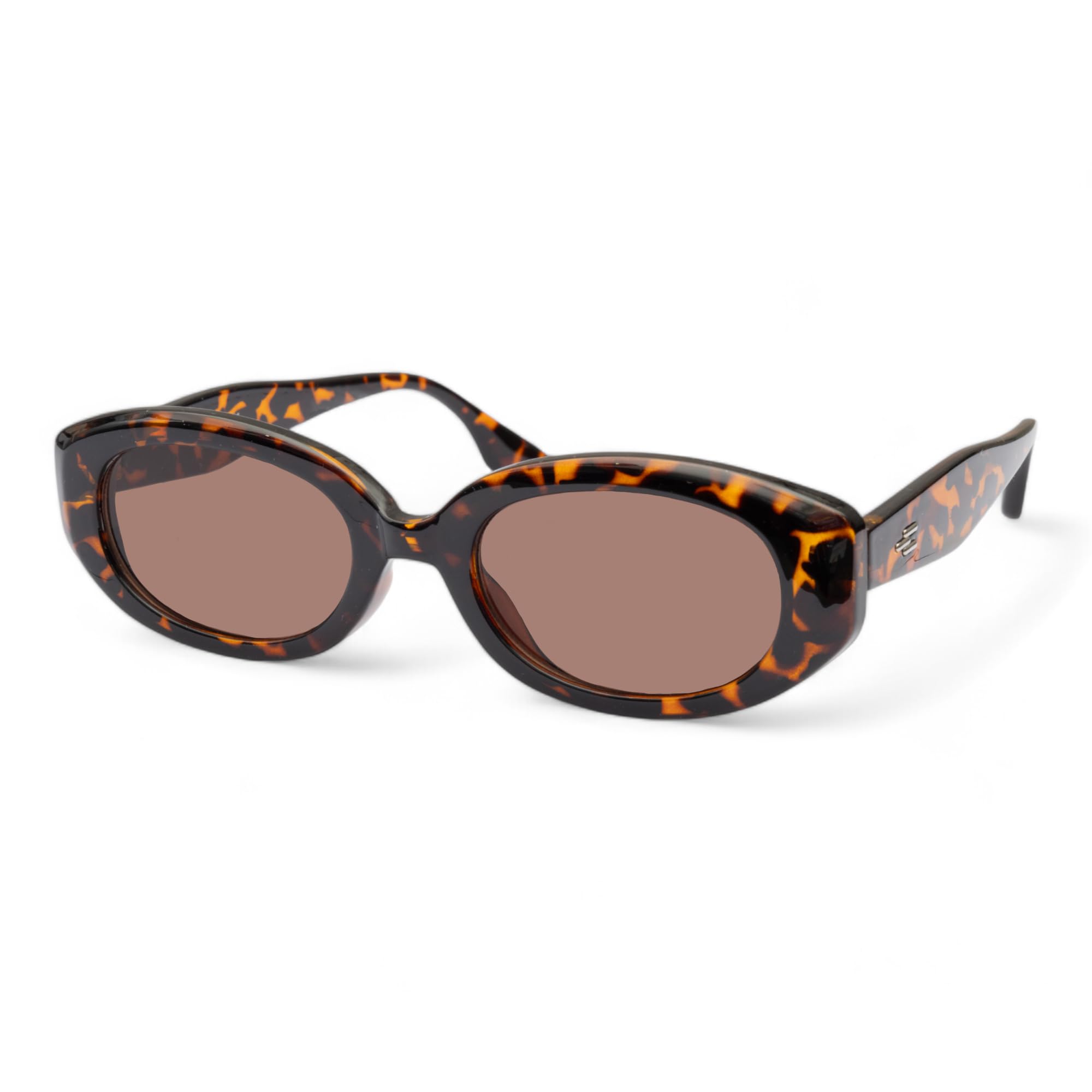 Full Rim Oval Sunglasses | UV Rays & Sun-Glare Protection | Leopard Frame & Brown Lenses | TR90 Frame & CR-39 Lens | Men & Women Sunglasses (58049)-image-34