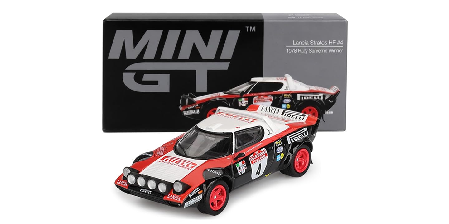 Sunrich MGT01084-L MINI GT 1/64 Lancia Stratos HF Rally Sanremo 1978 Championship #4 (Left Handle) Finished Product