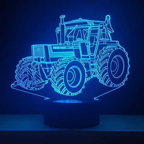 Cadeau agriculteur : veilleuse 3D Tracteur Fiat 180 déco 7 couleurs - 6