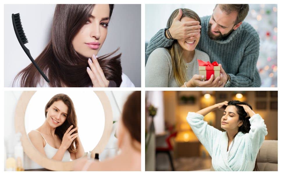 Miniatura 9 de CHANYI - Cepillo de pelo de bambú nano carbono, 100% compuesto de fibra de bambú compostable a base de plantas, duradero, antiestático y resistente