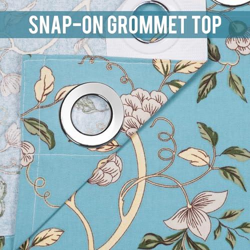 Image of Story@Home Cotton Curtain | Window Curtains 5 Feet Long Set of 2 | Floral Printed | Bohemian Curtain | Room Darkening Curtains for Living Room | (116 X 152 Cm, Blue & Beige)