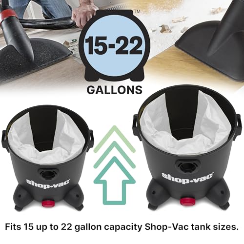Shop-Vac 9066366, sacos de filtro de vácuo descartáveis de filtragem geral, serve para tanques de 15