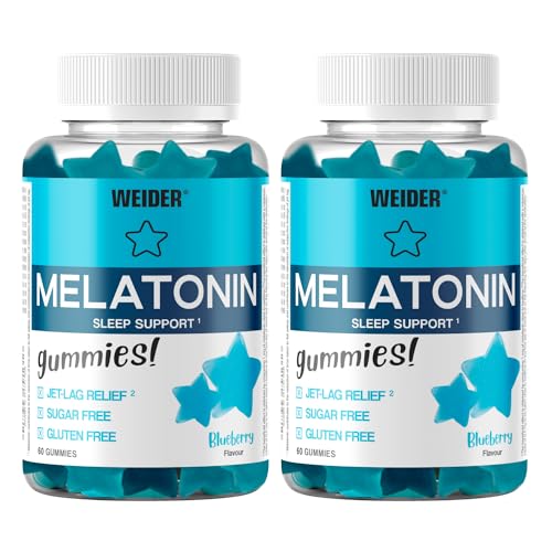 Weider Pack Duo Melatonin Gummies - Goûts Myrtille (2x60 Gommes).