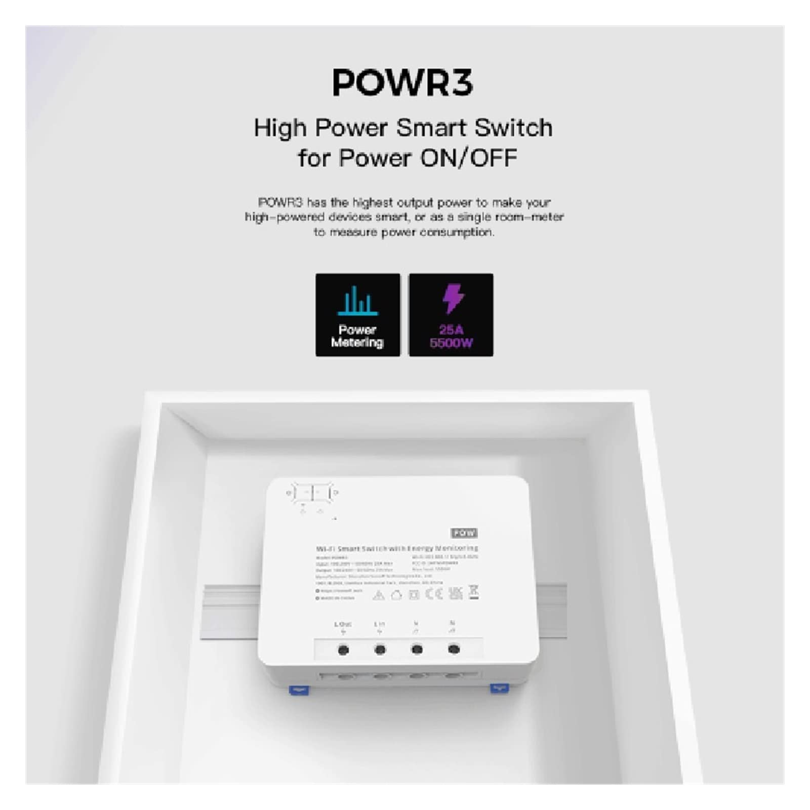 Compteur Électrique Monophasé, Commutateur intelligent de moniteur de compteur d'énergie de puissance 25A avec fonction de partage de synchronisation Module de maison intelligente à télécommande , Fac