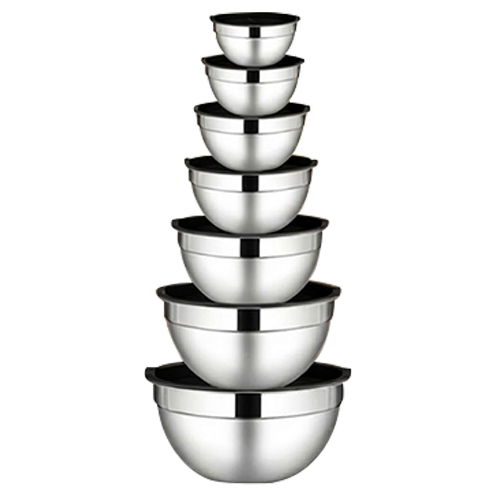 Juego De Bols Para Mezclar Con 7 Piezas Hermeticas Acero Inoxidable | Boles Para Mezclar Y Preparar Alimentos En La Cocina Para Salsas Snacks Huevos Condimentos Verduras Frutas