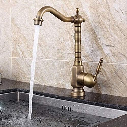 Robinet de cuisine mitigeur en laiton antique pour evier retro chaleureux