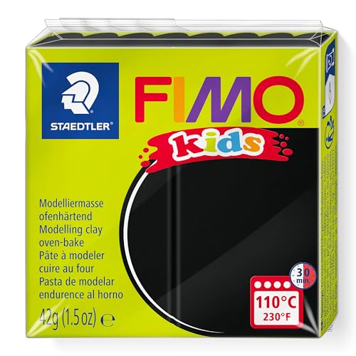 Fimo-8030-9 ST Pasta de modelar, Color negro, pack de 1 (Staedtler 8030-9)