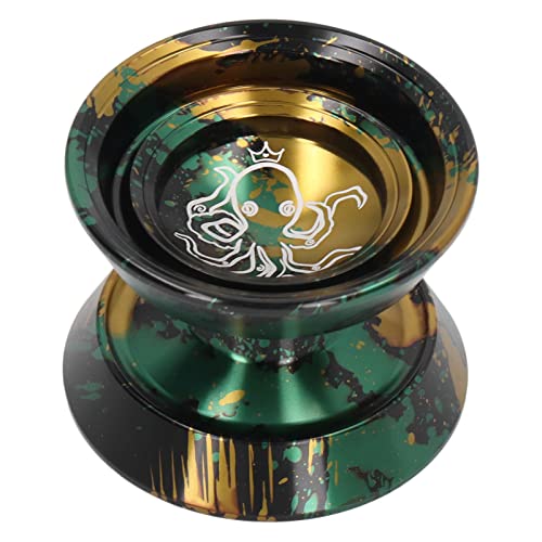 Yoyo responsivo, liga de alumínio de metal profissional Yoyo com luva, 3 cordas e padrão de polvo Su