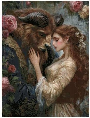True Love, The Beauty and The Beast Series 4 Counted Cross Stitch Kits, 14count, 100% Cotton,180x238stitch,32x42 cm Counted Beauty Cross Stitch kit