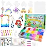 lompyeu 4300 Pcs Bügelperlen Set - 5mm Bügelperlen 24 Farben, Bastelset Geschenk Mädchen 5,6,7,8,9,11,12 jahre