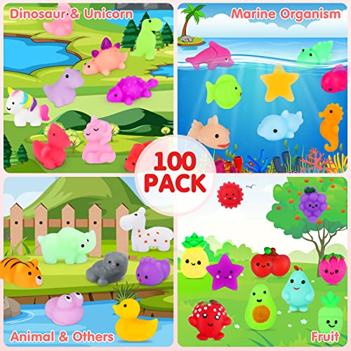 100Pcs Mochi Squishy Toy Party Favors for Kids Animal Squishies Kawaii Mini Squishies Classroom Prizes Stress Relief Toy Valentine Day Gifts Stocking Stuffers Easter Egg Fillers Random - Thumbnail 7