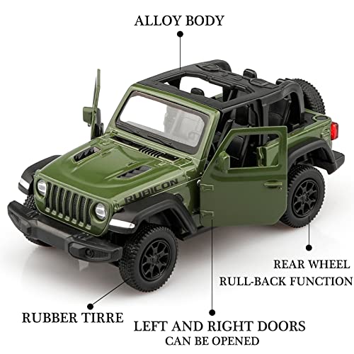 Tokaxi 1/36 Scale Jeep Wrangler Rubicon Diecast Car Models,Pull Back Vehicles Toy Cars,Cars Gifts For Boys Girls #TOP2