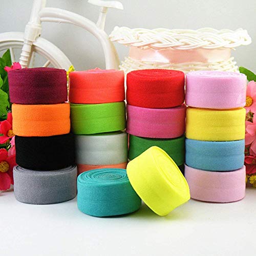 Chengyida 20 Farben Rolle | 20 mm Gummiband faltbares Gummiband für Unterwäsche, Hosen, BH, Gummikleidung, verstellbarer weicher Bund, elastisch Cover