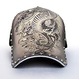 N / A Baseball Kappe Original 3D-Druck Drachen Pfau Elefant Schädel Adler Baseball Cap Männer Damen Mode Snapback Cap Hip Hop Hut