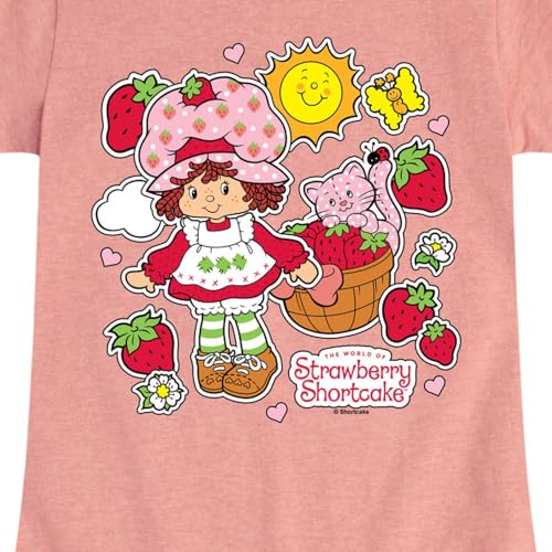 Strawberry Shortcake - Vintage Stickers Style - Toddler and Youth Girls Fitted Short Sleeve Graphic T-Shirt3