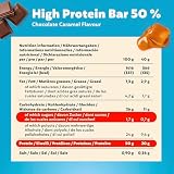 Premier Protein - High Protein Bar 50% - Chocolate Caramel - 16x40g - Low Sugar - Low Carb - palmölfrei