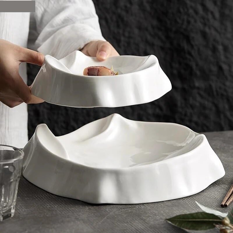 Teller Teller Keramik Speiseteller Kreative Unregelmäßige Bergförmige Dessertteller Snackteller Nudelteller Restaurant Spezialitätengeschirr Geschirr(C 11 inch)