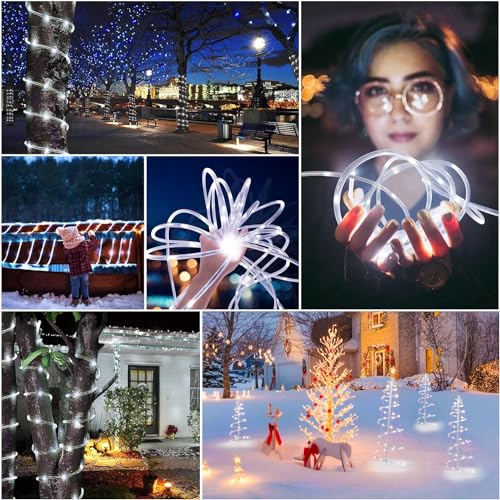 Lichterschlauch Aussen 23m, 200 LEDs Lichtschlauch Außen Innen mit Fernbedienung, 8 Modi IP65 Wasserfest Lichtschläuche Leuchtschlauch Led Schlauch für Weihnachten Garten Party Hochzeit Weiß