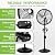 hykolity 18 inch Oscillating High-Velocity Outdoor Pedestal Misting Fan, 3-Speed Patio Fans for Outside, Adjustable Height, 120° Oscillation, Waterproof, Industrial Fan for Outdoor