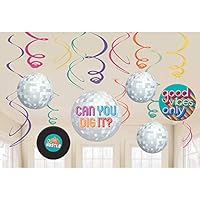 Amscan Good Vibes 70's Hanging Swirl Decorations Value 12 Pack
