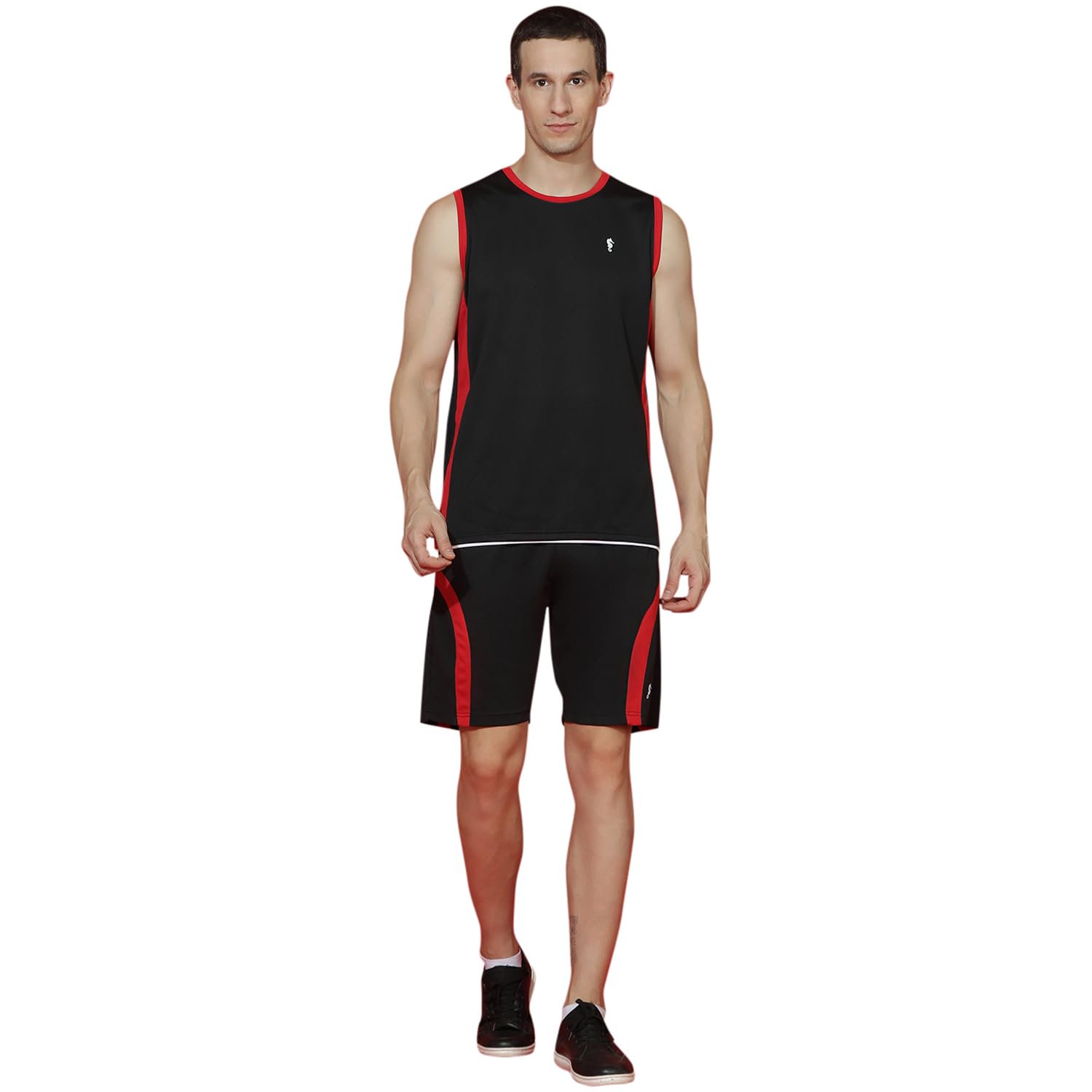 eppe Round Neck Sweat Absorbing Micro Polyester Sleeveless Gym Sports T-Shirt and Shorts Slim Fit Quick Dry Co-Ord Set for Men-picture-25