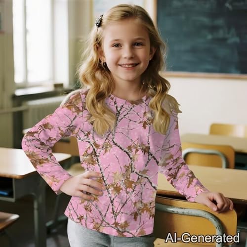Image of Renewold Boys Girls Tees Kids T-Shirt Long Sleeve Crewneck T Shirts Casual Athletic Tops Clothing for Home School Travel