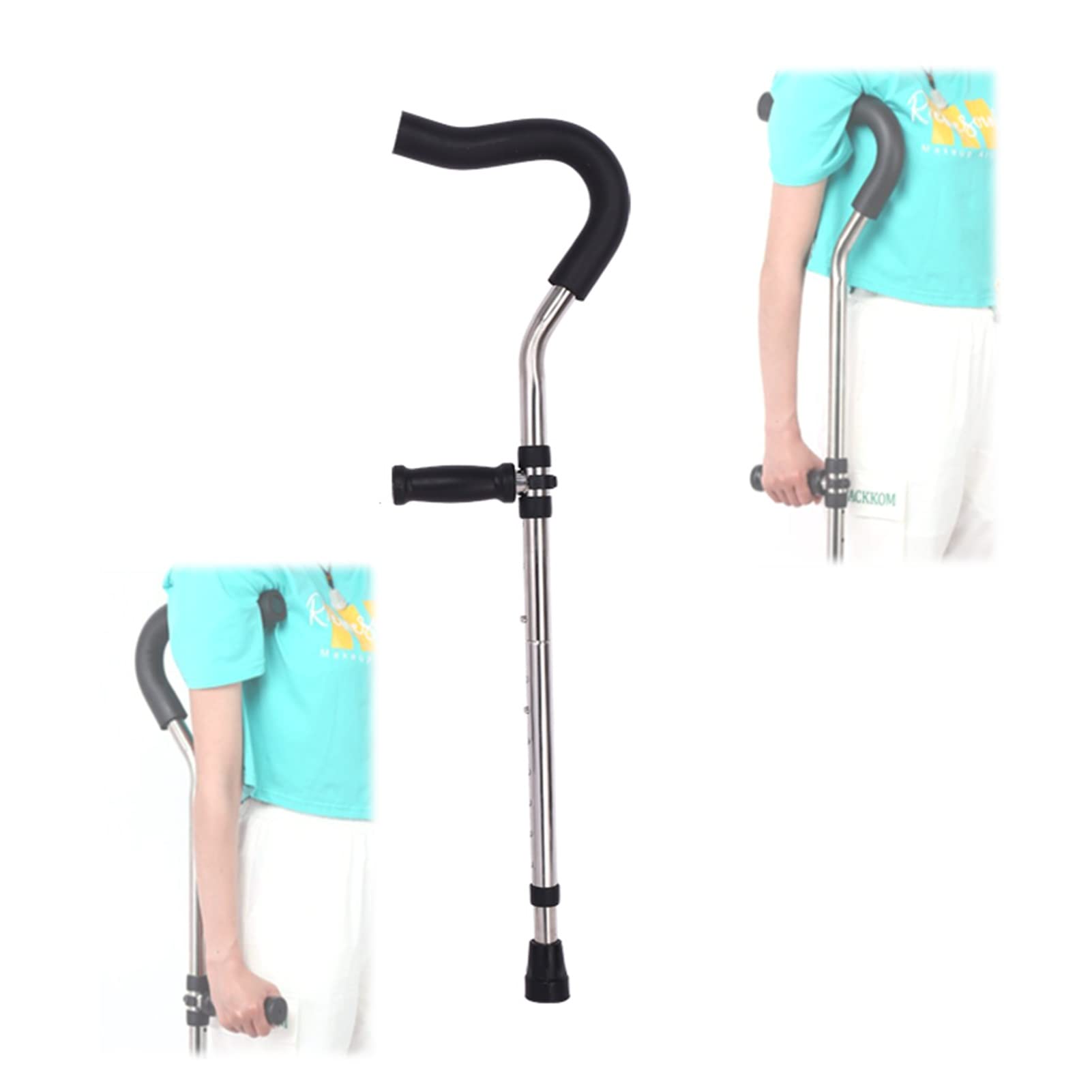 Muletas Plegables para Caminar, Muleta Axilar Adultos, Mango Ergonómico, 1 Unidad, Soporta hasta 100kg (Size : XS)
