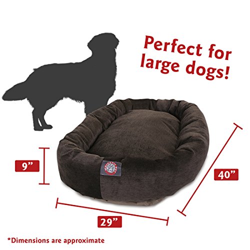 Image of Majestic Pet Villa 40 Inch Shredded Memory Foam Dog Bed for Large Sized Dog 40x29x9 Inch-Orthopedic Pet Bed with Removable Washable Cover-Washable Large Puppy Mat with Head Support-Storm