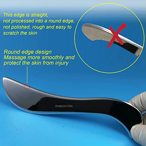 Byyddiy GS-ALL-1 Stainless Steel Gua Sha Muscle Scraper Tool,Scar Tissue Tool,Physical Therapy Tools,Muscle Scraping Tool,Guasha Massage Scraper,Iastm Tools,Skin Scraping Tool,Soft Tissue Massage Tool thumb #1