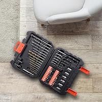 BLACK+DECKER Bohrer & Schrauber Bitset (50-teilig, Titanium Metallbohrer 1,5-6mm, Steinbohrer 4-10mm & Holzbohrer 3-7mm, Schrauberbits, Stecknüsse, Magnet Bithalter, Senker) A7188 – Ansicht 6