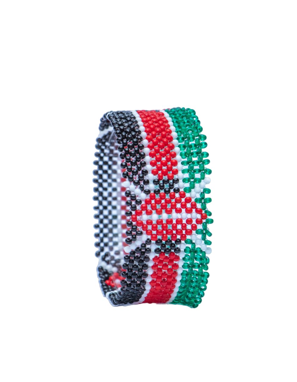 Kenyan Flag Bracelet, Colorful Kenya Flag Bracelet, Durable Glass Beaded bangle, For all genders and ages