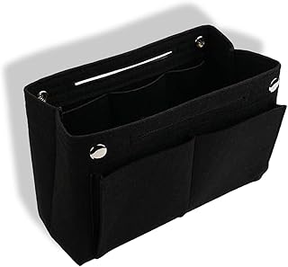 Taschenorganizer,Filz Organizer für Tragetaschen und Handtaschen 26 x 15 x 9,5 cm Schwarz,mit 12 Fächern Shopper Organizer Leichter Einsatz für Tasche Rucksack,Reise und Zuhause
