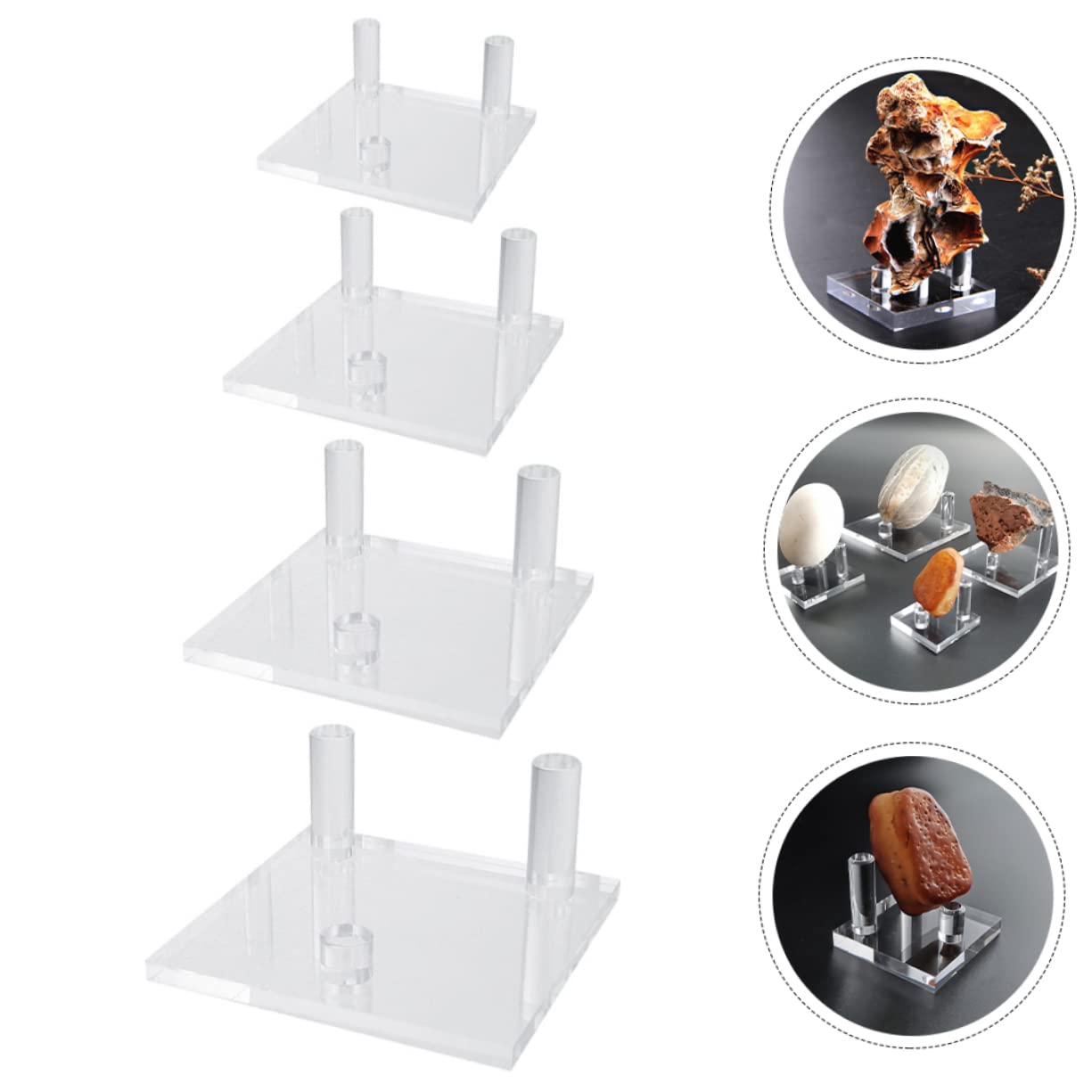 4 Supports Pour Minéraux Et Cristaux - Présentoirs Métalliques Robustes Pour Collection De Pierres - 2