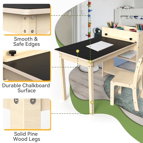 Kids Beech Wood Art Table & Chair Set - Discounts at Checkout - Image 3
