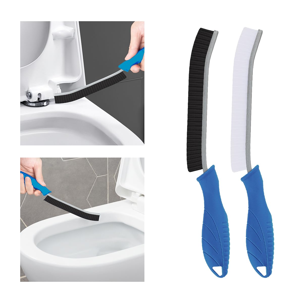 TQRR Reinigungsbürste - Fugenreinigungsbürste, Toilettenbürste, Hartborsten Eckenreinigungsbürste, Reinigungswerkzeuge Für Haushalt, Badezimmer, Küche, Waschbecken, Fugenmörtel (2, Flechtenblau)