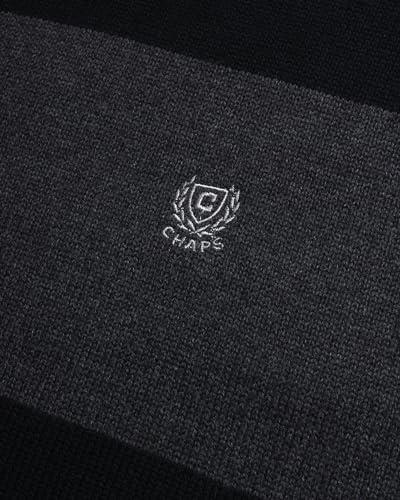 Chaps CM33SE101-ACB-L Men'S Sweater - Midweight Classic Fit Cotton Crewneck Striped Pullover Sweater thumb #3