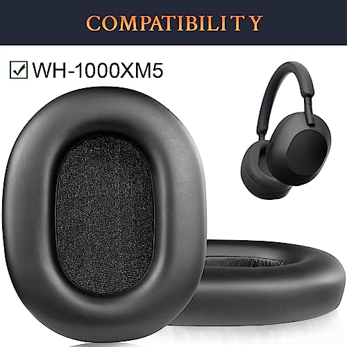 SOULWIT Protein Leather Replacement Earpads for Sony WH-1000XM5 (WH1000XM5) Noise Canceling Headphones - Image 2