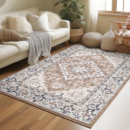 Lessymo 3x5 Boho Faux Wool Area Rug with Non-Slip